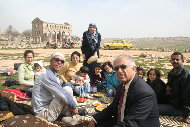 Syrians invite us to join their picnic.