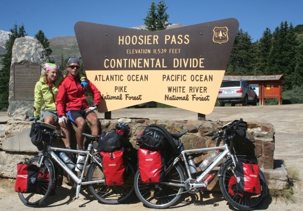 Hoosier Pass:  the highest point of our three year cycling tour.
