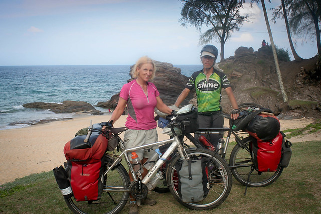 Eric and Amaya bicycle touring in Malaysia