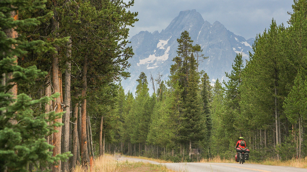 Bicycle Touring in Wyoming -GDMBR Grand Tetons